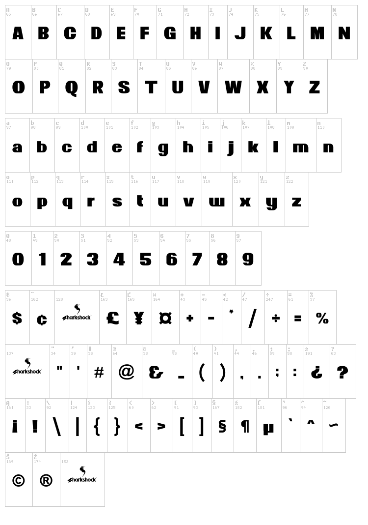 News of the World font map